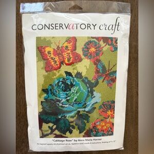 Conservatory Craft CABBAGE ROSE Wool Tapestry Kit 9 x 12 By Anna Maria Horner